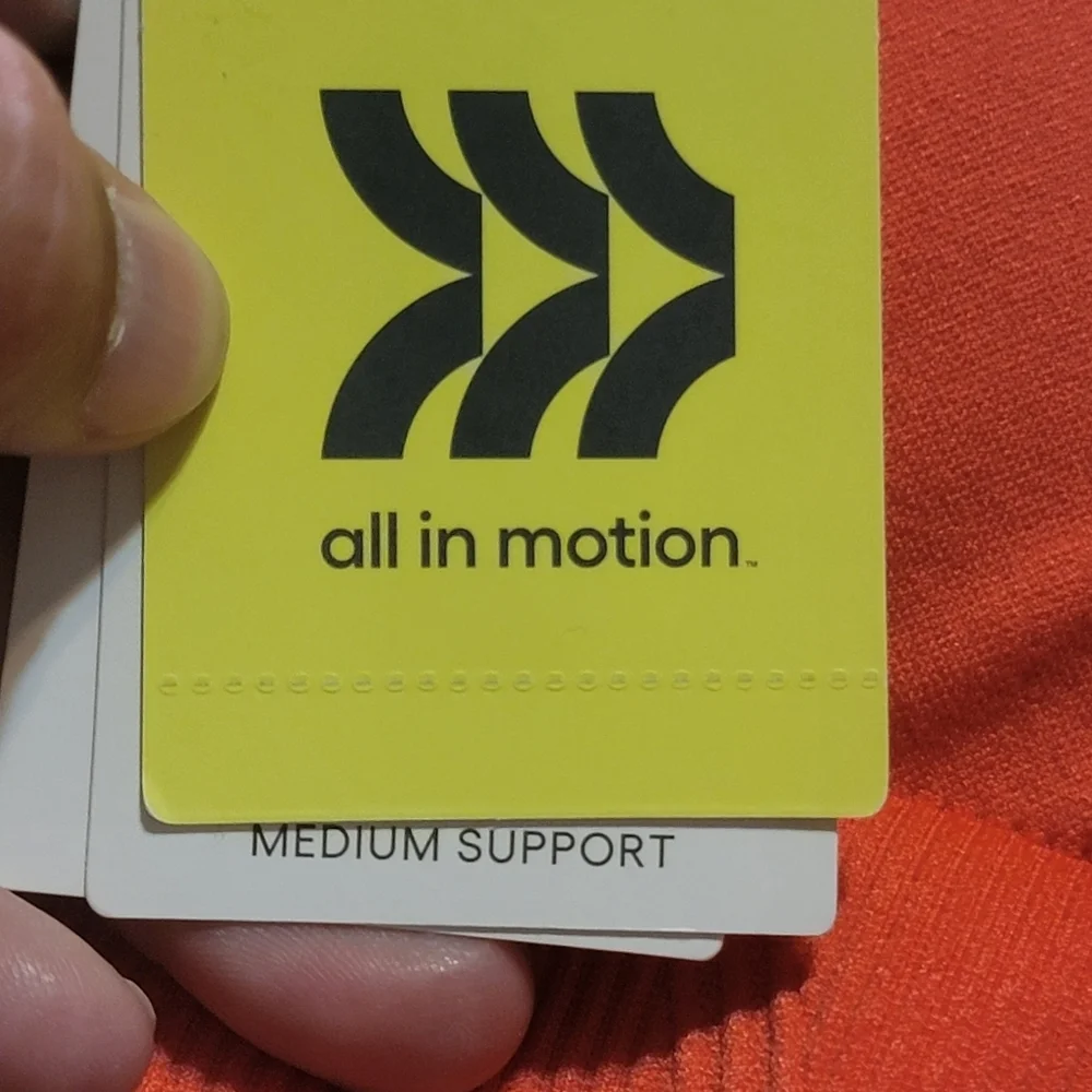 All in Motion Medium Support Zip front Seamless Sports Bra Dark Coral Size XS